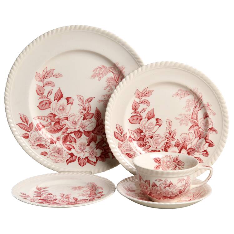 Appleblossom Pink 5 Piece Place Setting