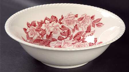 Appleblossom Pink 9" Round Vegetable Bowl