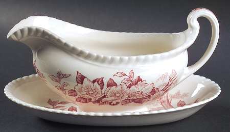 Appleblossom Pink Gravy Boat & Underplate/Relish