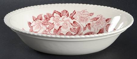 Appleblossom Pink 9" Oval Vegetable Bowl