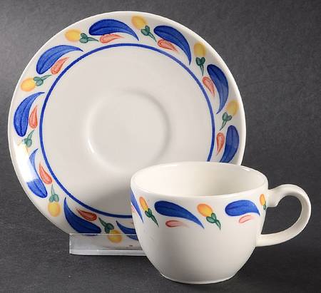 Aquabatic Flat Demitasse Cup & Saucer Set