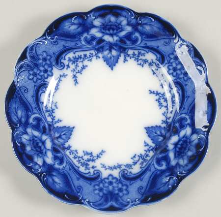 Argyle Blue (Flow Blue) Luncheon Plate