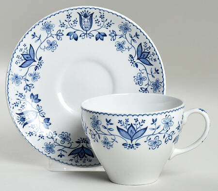 Ashford Blue Flat Cup & Saucer Set