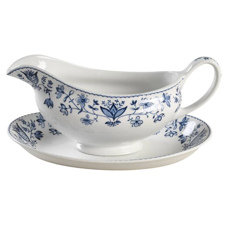 Ashford Blue Gravy Boat & Underplate
