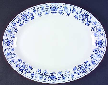 Ashford Blue 14" Oval Serving Platter
