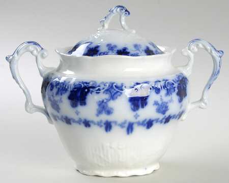 Astoria Flow Blue Sugar Bowl & Lid