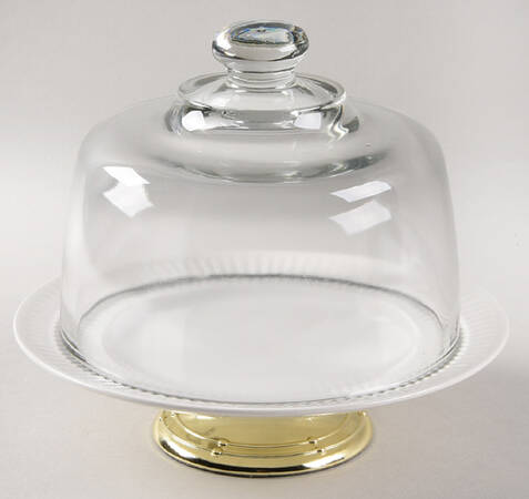 Athena 6 1/2"-7 1/2" Footed Cheese Plate w/ Glass Dome HC
