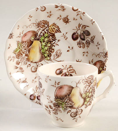 Autumn's Delight Flat Demitasse Cup & Saucer Set