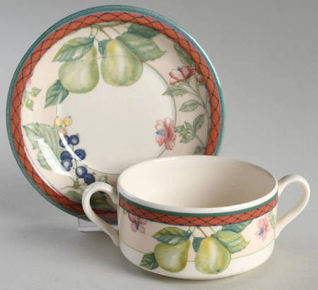 Autumn Grove Flat Cream Soup Bowl & Saucer Set