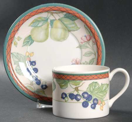 Autumn Grove Flat Cup & Saucer Set