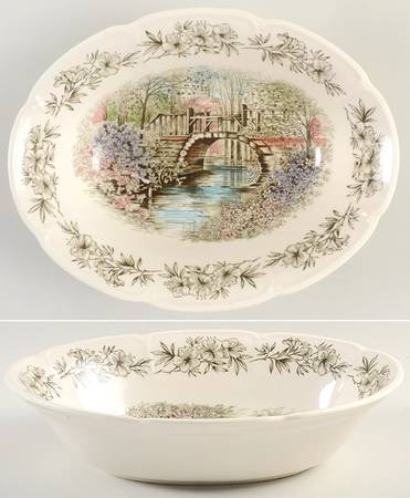 Azalea Gardens 9" Oval Vegetable Bowl