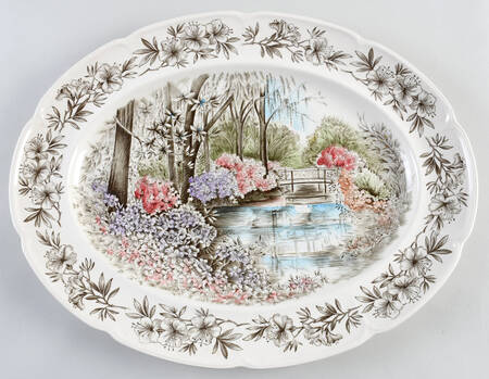 Azalea Gardens 16" Oval Serving Platter