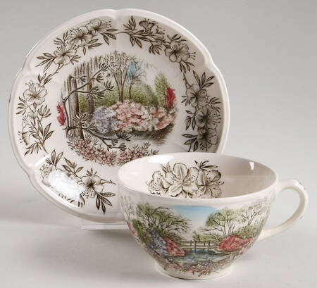Azalea Gardens Flat Cup & Saucer Set