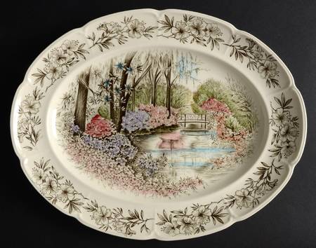 Azalea Gardens 12" Oval Serving Platter