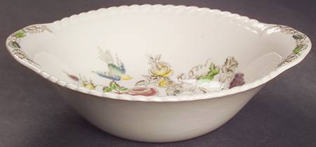 Bird of Paradise Brown Multicolor Lugged Cereal Bowl