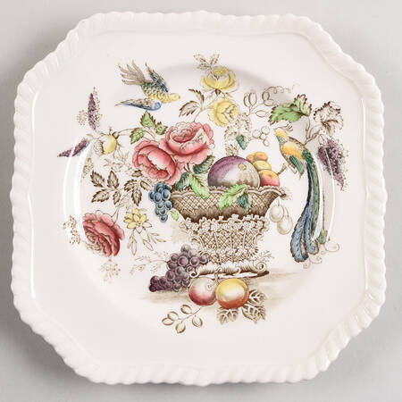 Bird of Paradise Brown Multicolor Square Salad Plate