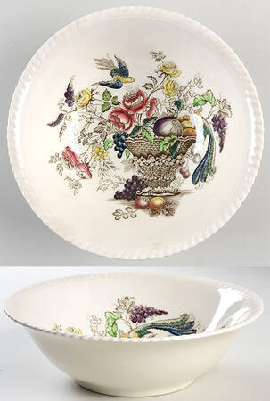 Bird of Paradise Brown Multicolor 9" Round Vegetable Bowl