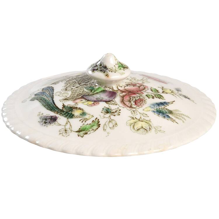 Bird of Paradise Brown Multicolor Lid for Sugar Bowl