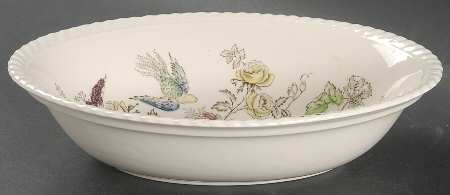 Bird of Paradise Brown Multicolor 9" Oval Vegetable Bowl