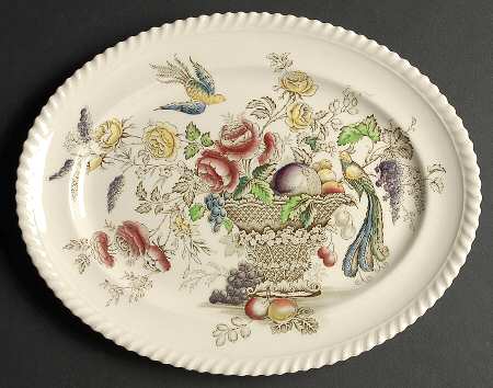 Bird of Paradise Brown Multicolor 11" Oval Serving Platter