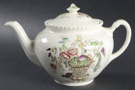 Bird of Paradise Brown Multicolor Teapot & Lid