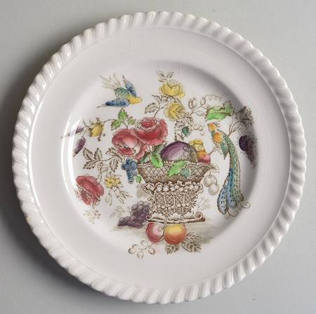 Bird of Paradise Brown Multicolor Dessert/Pie Plate