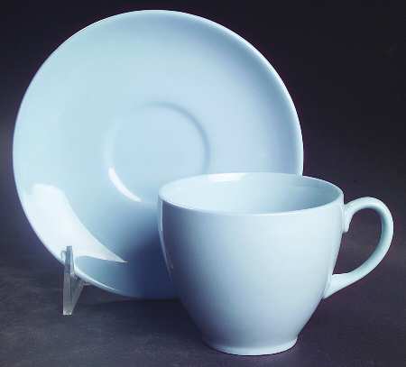 Blue Cloud Flat Cup & Saucer Set