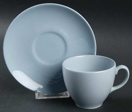 Blue Cloud Flat Demitasse Cup & Saucer Set