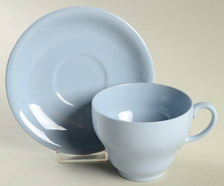Blue Cloud Flat Cup & Saucer Set