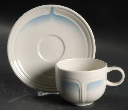 Blue Ice Flat Cup & Saucer Set