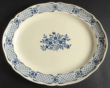 Blue Jardin 14" Oval Serving Platter