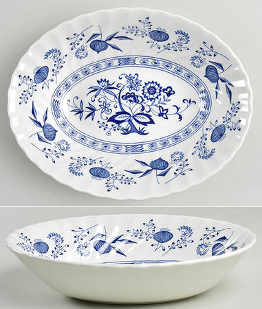 Blue Nordic 8" Oval Vegetable Bowl