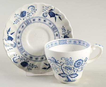 Blue Nordic Flat Cup & Saucer Set