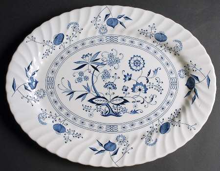 Blue Nordic 15" Oval Serving Platter
