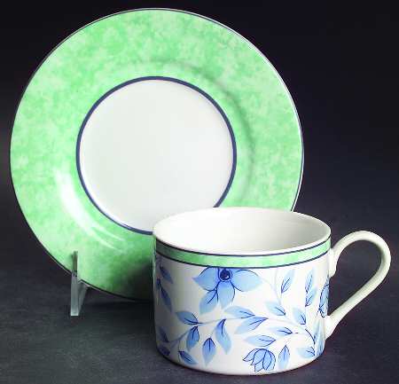 Blue Savanna Flat Cup & Saucer Set