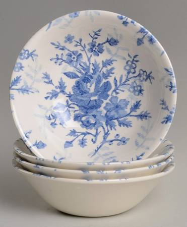 Blue Tapestry Coupe Cereal Bowl - Set of 4