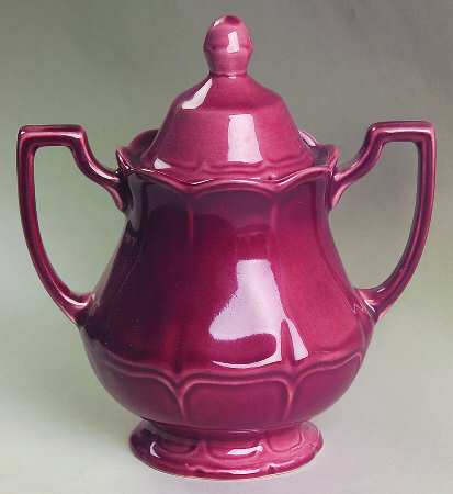 Bordeaux Burgundy Sugar Bowl & Lid