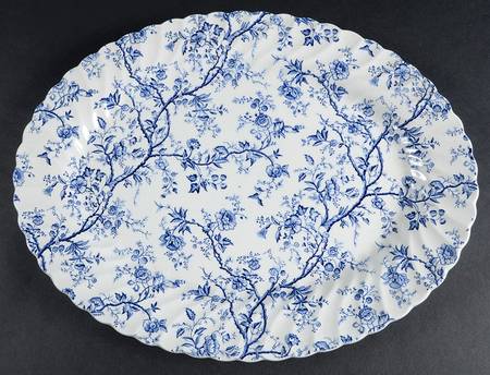 Bradbury Blue 14" Oval Serving Platter