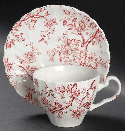 Bradbury Red Flat Cup & Saucer Set