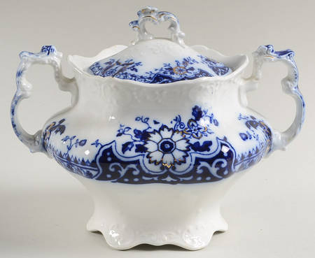 Brooklyn Flow Blue Sugar Bowl & Lid