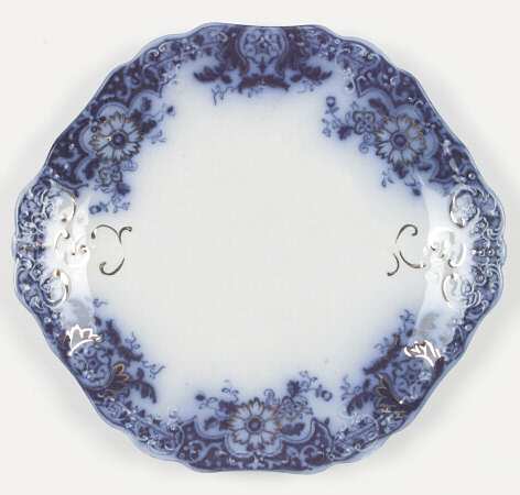Brooklyn Flow Blue Handled Cake Plate