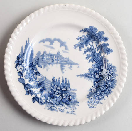 Castle On The Lake Blue Dessert/Pie Plate
