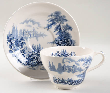 Castle On The Lake Blue Oversized Cup & Saucer Set