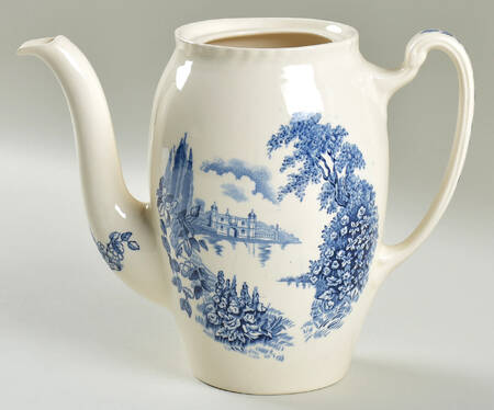 Castle On The Lake Blue Coffee Pot No Lid