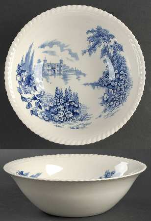 Castle On The Lake Blue 8" Round Vegetable Bowl