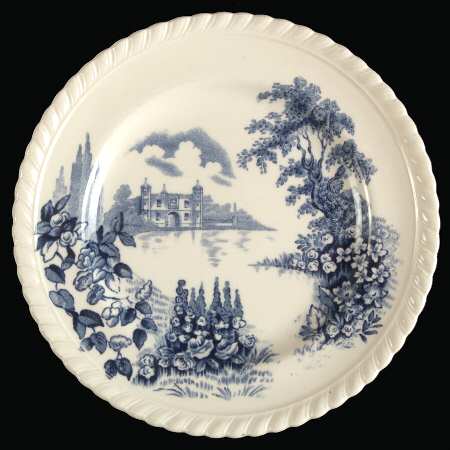 Castle On The Lake Blue Bread & Butter Plate