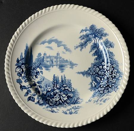 Castle On The Lake Blue Luncheon Plate