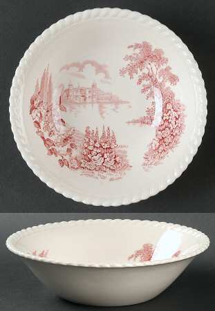 Castle On The Lake Pink Red Coupe Cereal Bowl