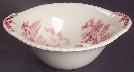 Castle On The Lake Pink Red Lugged Cereal Bowl