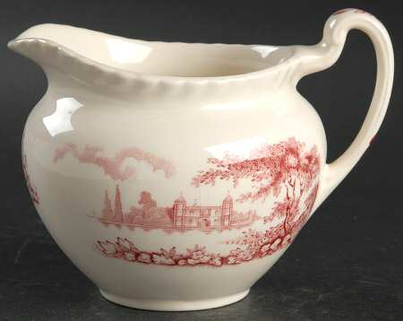 Castle On The Lake Pink Red Creamer